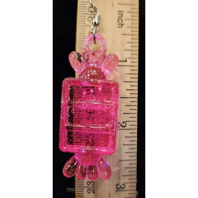 HARD ROCK CANDY GLITTER EARRINGS SWEET LOLLIPOP HANDMADE CHOOSE 1