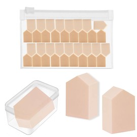 YOYOSOFT Makeup Sponges, Disposable Sponges, Foundation, Large Capacity, 35 Pieces, House Type, Water and No Water, Mini, Storage Case, Makeup Sponge, High Density, Rubber-free, Makeup Supplies