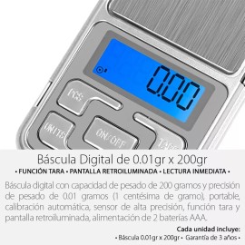 Mercader Digital Bascula Digital Gramera 0.01gr X 200gr - 0.01 X 200 Gramos