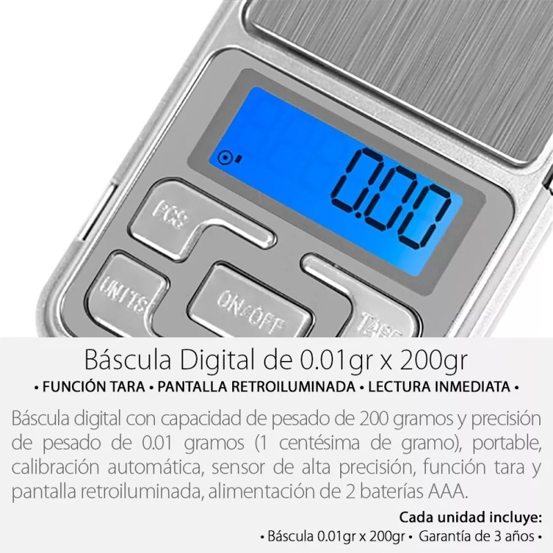 Mercader Digital Bascula Digital Gramera 0.01gr X 200gr - 0.01
