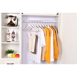 10 Vintage White Hangers – Premium Wood Hangers for Shirts, Dresses, Coats, Trousers – Rustic Hanger Set for Men and Women – Stylish and Chic Wardrobe Hanger Kit – Heavy-Duty Design – 17.5 inch