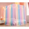 Akiky Canopy Bed Curtains with Lights 4 Corner Post Bed