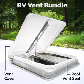 Make It Mount Universal 14" RV Roof Vent Cover with Upgraded Rubber Seal Strip - Replacement Vent Lid Kit for Trailers, Campers, RV and Motorhomes (14 x 14, 1, Quantity)