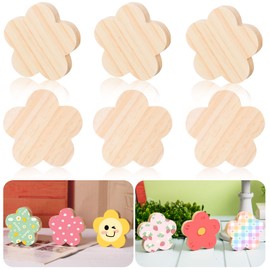 AWIZOM 12 Pcs Spring Flower Wooden Cutouts Unfinished Flower Shaped Table Signs Wood Flowers Blocks to Paint Blank Wood Table Centerpieces for DIY Crafts Spring Home Shelf Tiered Tray Decor,3.82"