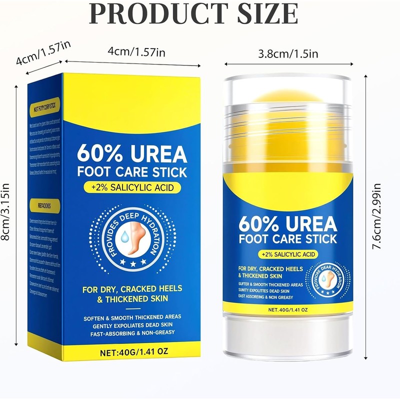 Crema para Pies con 60% Urea, Crema Hidratante y Antigrietas