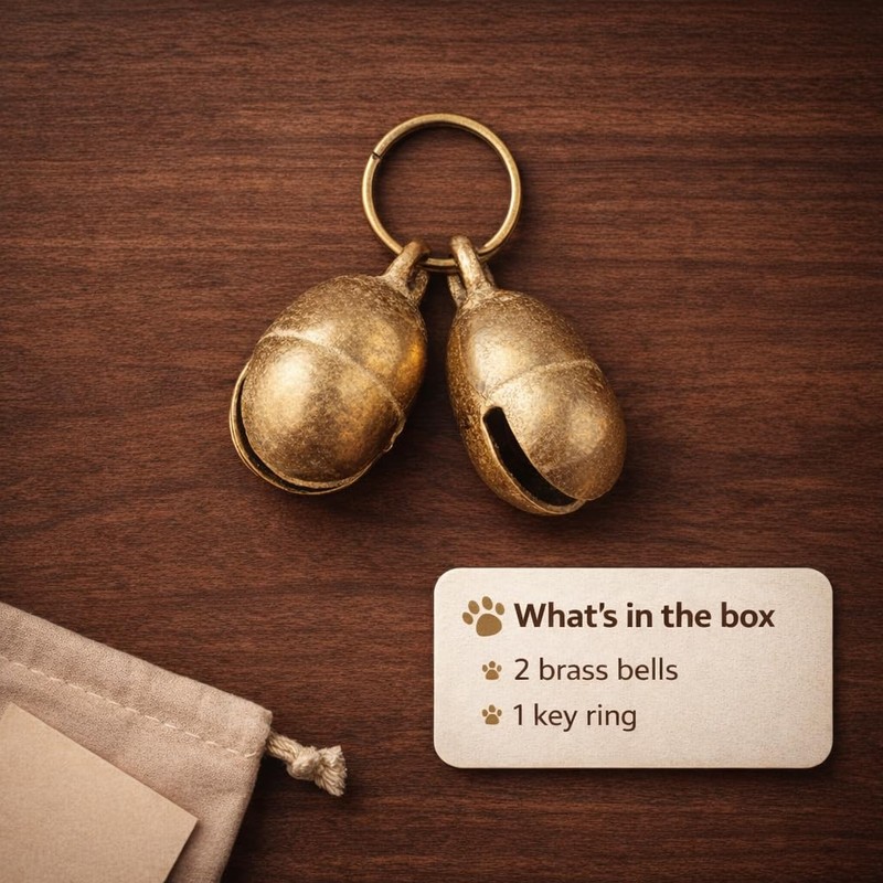 kcrygogo Brass Bell for Medium/Large Dogs Loud & Clear Bells