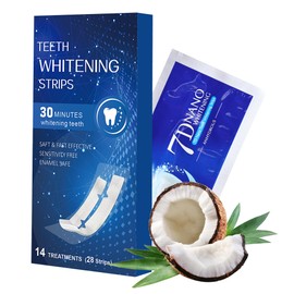 ZZ8ZZ Teeth Whitening Strips 14 Treatments, Enamel Safe & No Sensitivity, Peroxide Free, Dry Strip Technology, 28 Professional Teeth Whitening Strips (14 Treatments), Coconut
