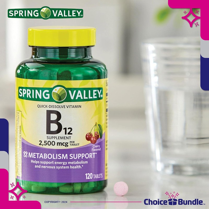 Spring Valley Vitamin B12 Quick Dissolve Tablets 2500 Mcg B