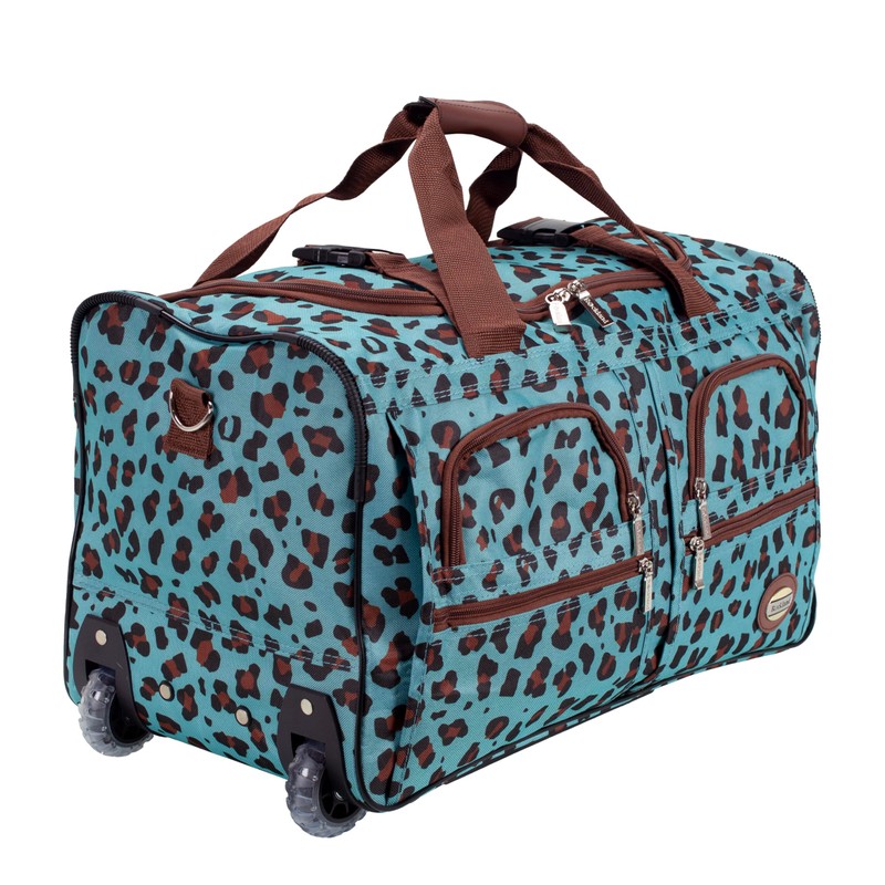 Rockland Rolling Duffel Bag, BLUELEOPARD, 22"