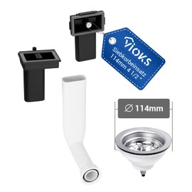 VIOKS Strainer Basket Insert 114 mm Strainer Basket Valve 4 1/2 Inch Drain Fitting for Kitchen Sink with Overflow Set and Removable Strainer Basket Replacement Parts for Sink