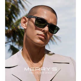 MERRY'S Classic Square Sunglasses for Men Women Non-Polarized Glass Lenses 100% UV S6132