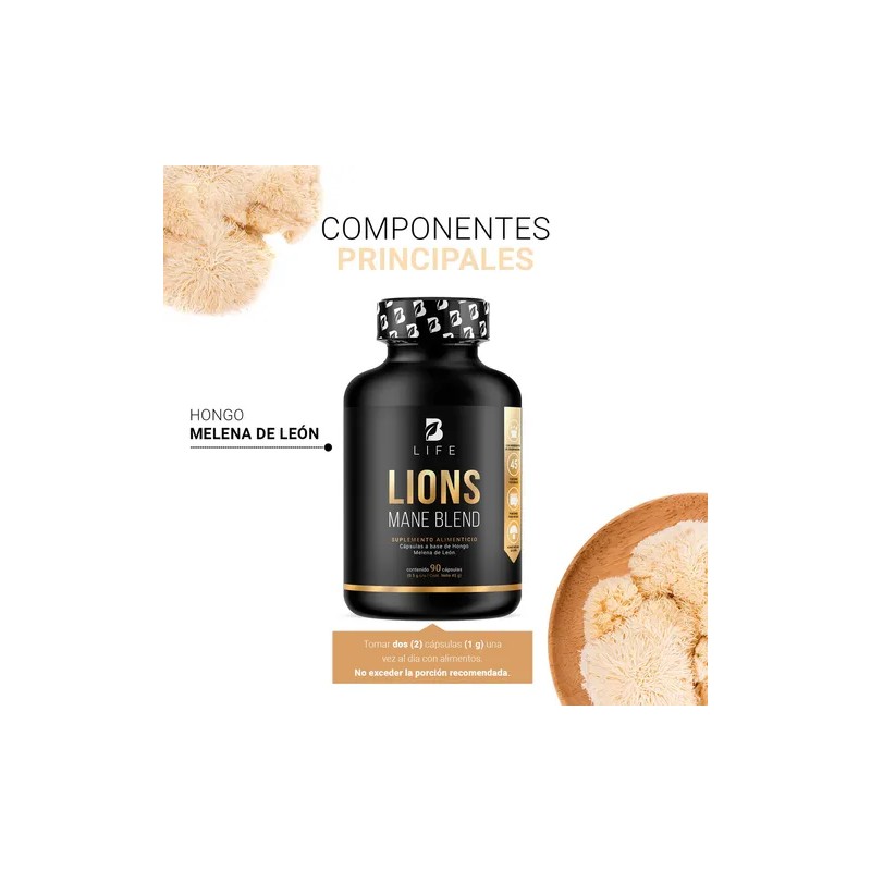 Hongo De Melena De León De 90 Cápsulas. B Life