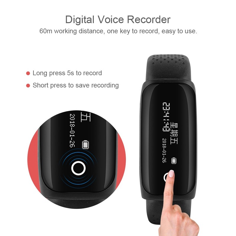 Portable Digital Voice Audio Recorder Smart Sports Bracelet 8G Flash