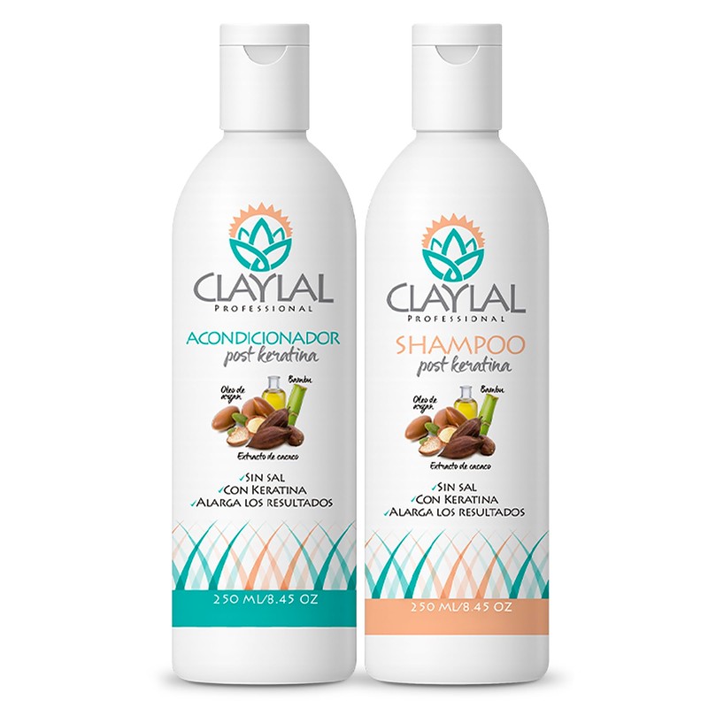 Claylal Professional | Shampoo y Acondicionador Post keratina 250ml c/u