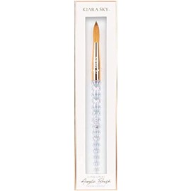 KIARA SKY KIARA SKY Clear Crystal Acrylic Nail Brush - Professional Nail Tool - Nail Kolinsky Brush - 100% Kolinsky Hand Crafted Nail Tools - Long Lasting Nail Acrylic Brush, #12