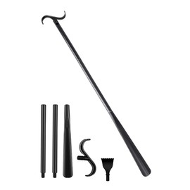 CHADWICK 2 In 1 Long Shoe Horn For Seniors and 1 Back Scratcher, Shoe Horn Long Handle For Seniors W/ 34.6 Inch & 24.4 Inch Adjustable Length, Detachable Travel Dressing Stick, Easy Assembly