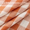 Round Fall Gingham Tablecloth 60 inch, Orange Cotton Linen Style