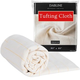 DABLINE 80" x 80" Large Overlocking Primary Tufting Cloth for Rug Tufting with Marked Lines, Monks Cloth for Punch Needle 6.6x6.6 feet