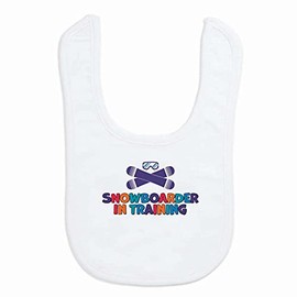 ChalkTalkSPORTS Snowboarding Baby & Infant Bib | Snowboarder in Training | Soft Microfiber Bib