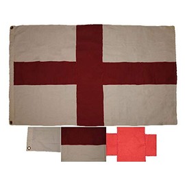 K's Novelties 3x5 Embroidered Sewn St George Georges Cross 100% Cotton Flag 3'x5' House Banner