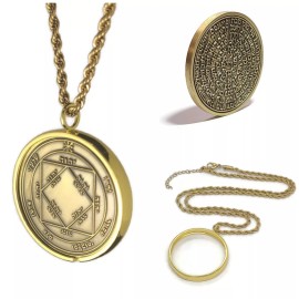 KING SOLOMON COIN Third Pentacle of Sun + 72 names of God + 1FitAll King Solomon Coin Necklace