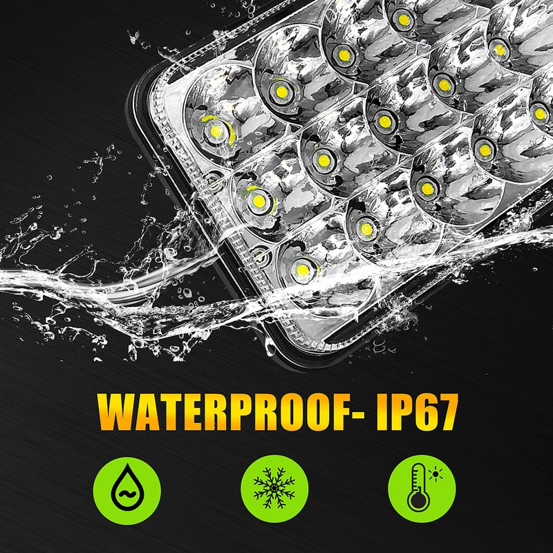 4x6 Inch LED Lights 4PCS High Low Sealed Beam Rectangular