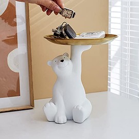 通用 Polar Bear Ring Holder for Jewelry Ceramic Ring Dish Desk Trinket Tray Jewelry Organizer for Home Decor Wedding Gift for Mothers and Girlfriend