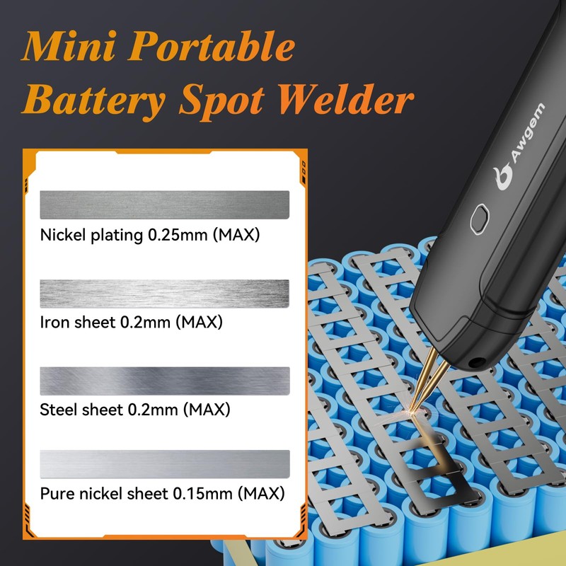 Battery Spot Welder, Awgem Battery Welder 99 Gear Handheld Spot