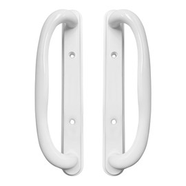 G.A.S Hardware 10" Olympus Sliding Patio Glass Non-Keyed Dummy Handle Set Replacement - Fits 3-15/16" inches Hole Spacing, and 1-1/4" to 2-1/4" Door Thickness - No Latch (White)