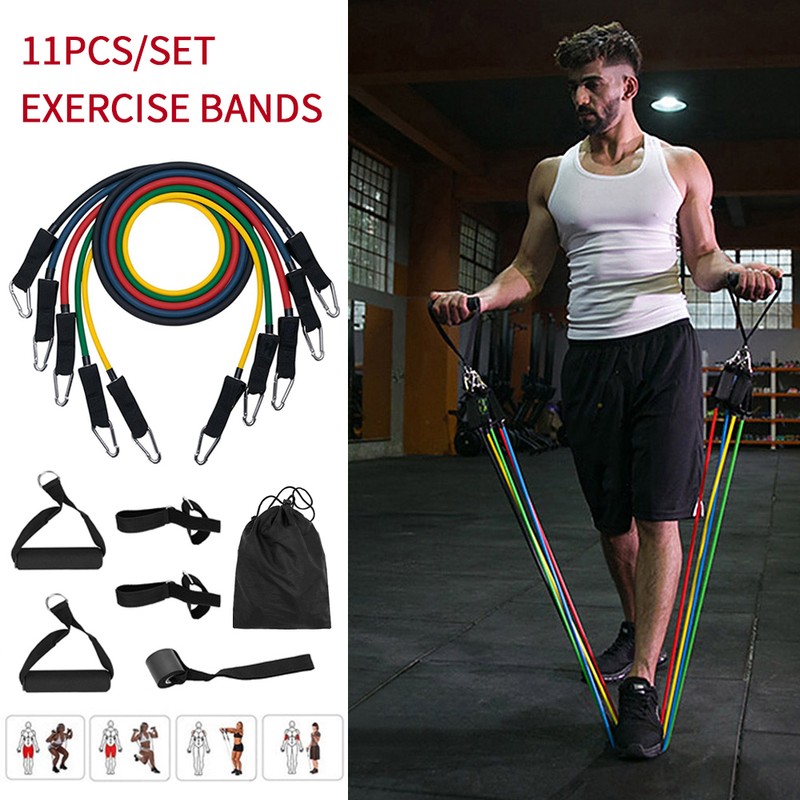 (16pcs) Resistance Bands Set Exercise Resistance Bands with Handle Set,Stretch