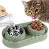 Kevideawl Cat Food Bowls, Raised Bowl with Stand, Stainless Steel,