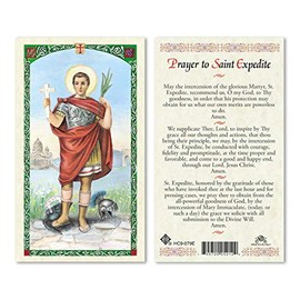Prayer to Saint St. Expedite Laminated Prayer Cards - Pack of 25-
