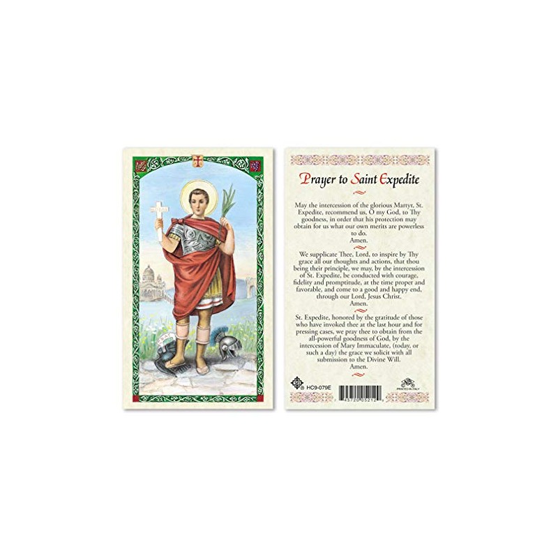 Prayer to Saint St. Expedite Laminated Prayer Cards - Pack