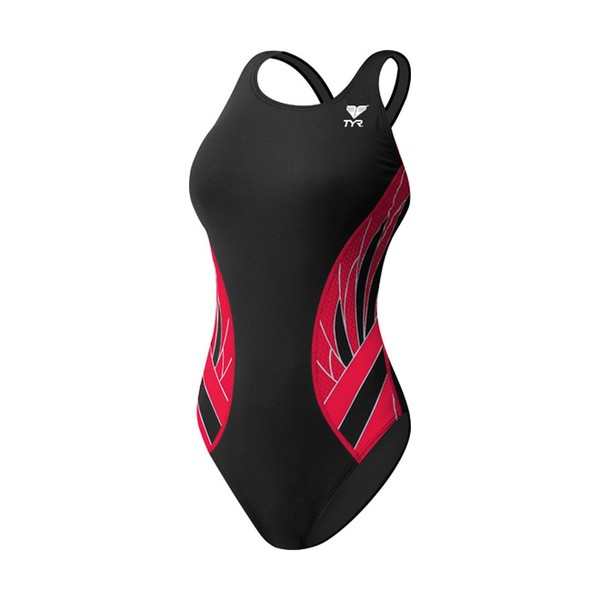 TYR Phoenix Splice Maxfit Swimsuit, Black/Red, Size 26