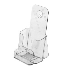 Marketing Holders Clear Tri Fold Brochure Holder with Business Card Acrylic Display Qty 12