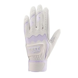 ZETT BG681HSA Batting Gloves, Palm/Natural Leather, Ambidextrous, High School Baseball Rules, White (1100), Small