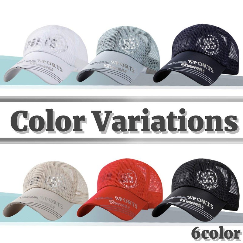 BUZZxSELECTION 55 CAP025 Mesh Cap, Hat, Stylish, Running, Golf, Sports,