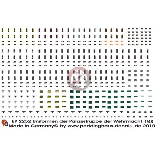 Peddinghaus 1/48 Wehrmacht Tank Troops Uniform Insignia WWII (with Camo)
