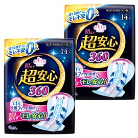Ellis Super Safe Until Morning 360 with Wings 14.2 inches (36 cm), Especially Heavy Day Nights, 28 Sheets (14 Sheets x 2 Packs) [Bulk Purchase]