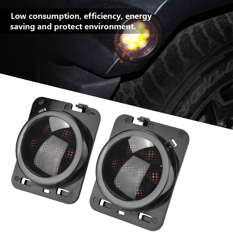 Pair of LED Fender Turn Signal Side Marker Light Fit