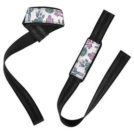 Retro White Cactus Collection - Correas de levantamiento de pesas acolchadas de neopreno de 26 pulgadas, para levantamiento de pesas, culturismo, levantamiento de potencia, entrenamiento de fuerza