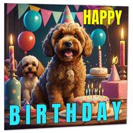 Cockapoo Birthday Card 145 x 145mm