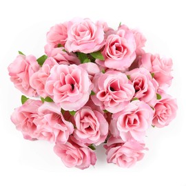 Kesoto 50pcs 1.6" Small Silk Flower Artificial Roses Head for DIY Wedding Bouquets Centerpieces Bridal Shower Party Home Decor, Pink
