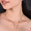 Gempires Clear Quartz Necklace, Crystal Clear Pendant, Bezel Necklace, April