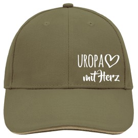 Huuraa Cappy Hat Uropa with Heart Gift Idea, Olive/Beige, Unit size