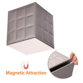 BTSKY PU Leather Household Office Cube Tissue Paper Holder - Square Tissue Box Cover, Bathroom Tissue dispenser Napkin Holder, Pearl Brown