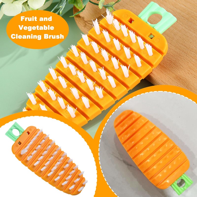 Vegetable Scrubber, Potato Scrubbing Brush Carrot Shape Hanging Vegetable Brush