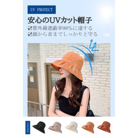 ARSZHORSVS Women's UV Protection Hat, Sun Protection, Small Face Effect, Wide Brim, Size Adjustable, Wired, Chin Strap, Cotton Material, Sweat Absorbent, Quick Drying, Antibacterial, Deodorizing,