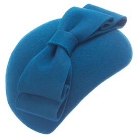 Lawliet Teardrop Womens 1940s Vintage Look Wool Felt Fascinator Pillbox Hat A625(Teal)