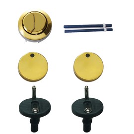 WinZo Toilet Round Push Button 48mm with Seat Bolts and Screws,Quick Release Top Easy Fixings,Toilet Seat Replacement Parts Kits,Glossy Gold